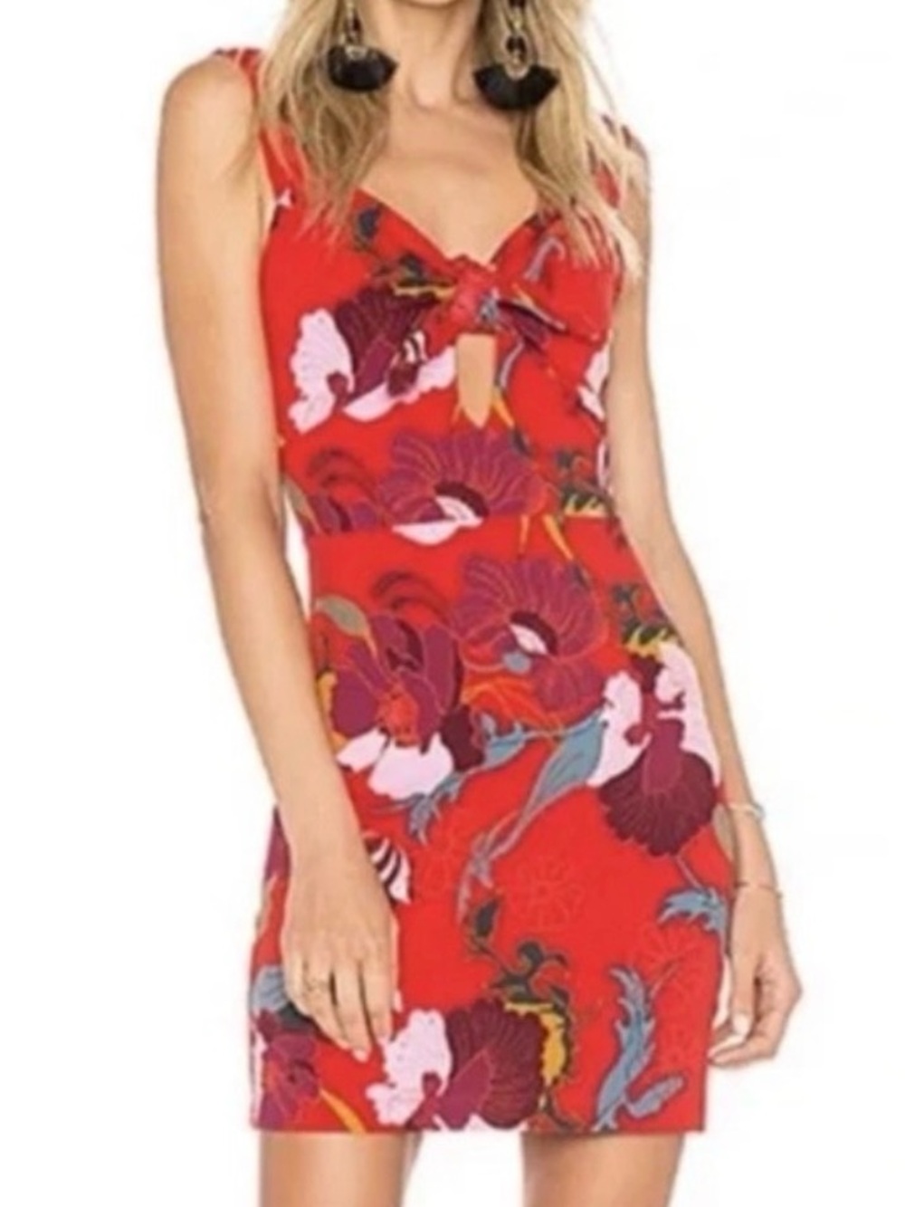 Free People Women’s Sweet Cherry Floral Print mini dress in Red. Size Small - Picture 2 of 10